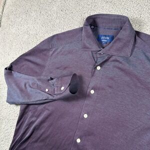 Eton Contemporary Shirt Mens‎ XL Purple Long Sleeve Button Down Dress Party